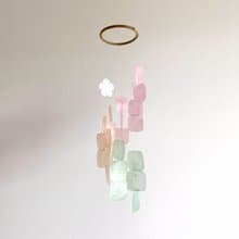 DIY-KIT| Argentina Florist-L.Pink-Flower,Square| Shell Wind Chime Mobile |#0-346