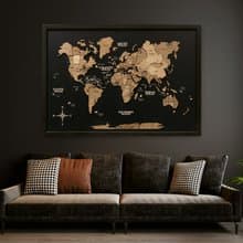 Framed Wall Art, 3D Travel Map Board, Christmas Gift, Home Housewarming Gift