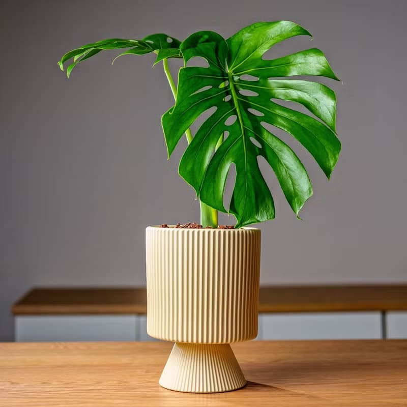 龜背芋米黃色直紋盆栽 開幕盆栽推薦