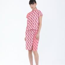 LEANNA 濱海灣金沙斜紋印花裙子