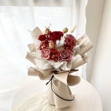 紅粉玫瑰花束 永生花束 情人節花束 生日花束