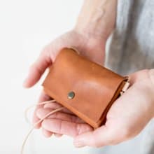切落し本革ミニ財布 / キャメル
