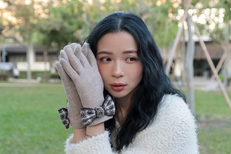 unni蝶飛若舞羊絨手套(禦寒.保暖.觸屏)擋風 滑雪 絨毛 gloves 羊