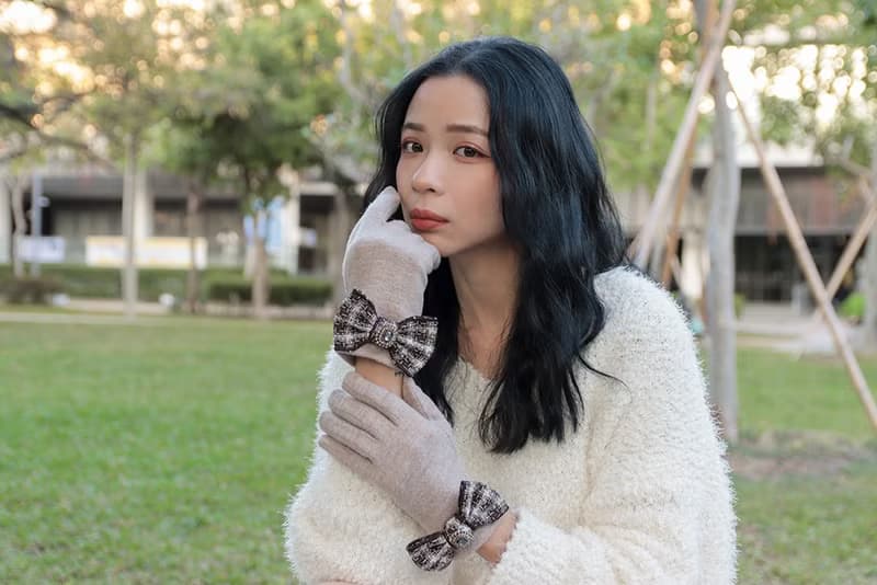 unni蝶飛若舞羊絨手套(禦寒.保暖.觸屏)擋風 滑雪 絨毛 gloves 羊