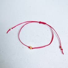 聖誕 交換禮物黃金箔圓珠編織手鍊 幸運紅繩/漸層彩虹繩 (兩色選)