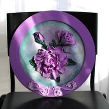 Roses, decorative wall panel, sculptural painting.