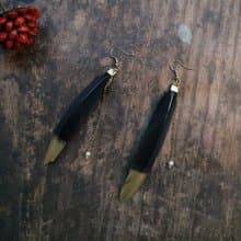 黑色羽毛耳環浪漫小情懷耳飾