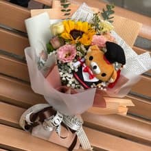 向日葵畢業熊花束 | 畢業 生日首選 | 台北可自取