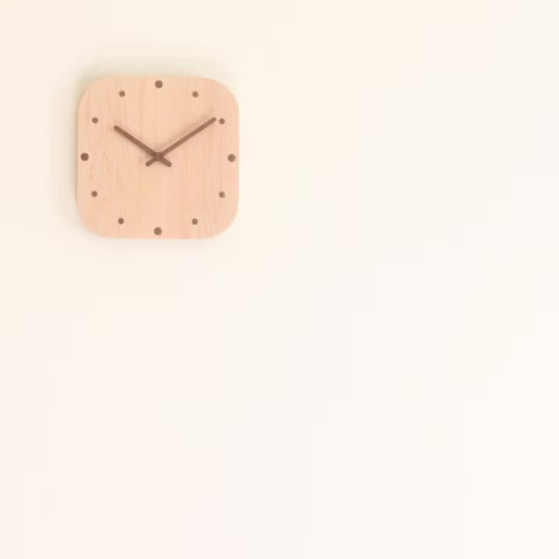 CLOCK_26 Square 實木靜音 掛鐘 時鐘 台灣限量手作 硬楓木