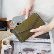 Sundae (Hojicha): SLIM Long wallet, Cow Leather, leather wallet, Olive green