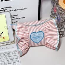 Sweetstore Supply原創粉色條紋蝴蝶結化妝包便攜收納包