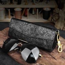 真皮折疊眼鏡盒 立體三角折疊墨超收納盒 手工太陽眼鏡包