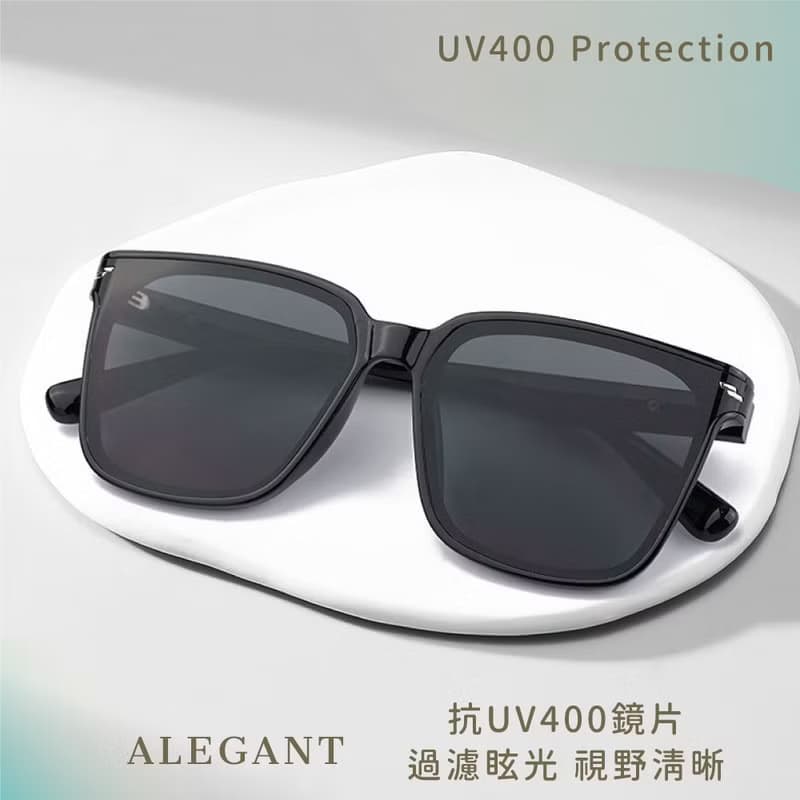 摩登風格輕量貓眼方框墨鏡│UV400太陽眼鏡│輝夜黑│雲峰棕