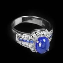 2.7 Natural blue sapphier ring silver sterling ring wedding size 7.0 free resize