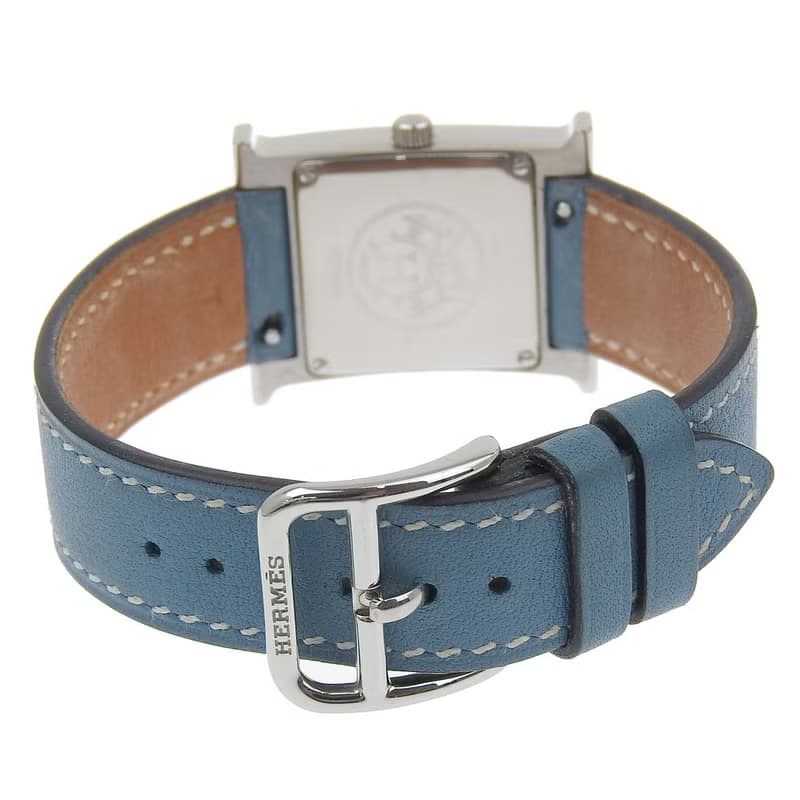 【日本直送】エルメス HERMES Hウォッチ 腕時計 HH1.210 SS×レザー T クオーツ アナログ表示 ブルージーン文字盤 レディース【中古】