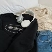 JIN CHA GOD- 品牌logo款刺繡大學T文創/基督/受洗禮/耶穌/衛衣/