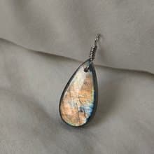 藍橘色拉長石項鍊 | 不鏽鋼 項鍊 交換禮物 生日禮物