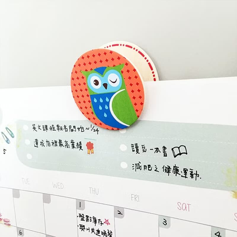 木製森林動物磁鐵圓夾6入組