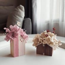 繡球花小屋- 手繪療癒感原木小房子 | 手繪.乾燥.永生花
