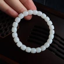 天然和田玉羊脂玉手鏈老型珠和田玉手鏈脂份好玉質細膩平安喜樂
