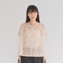 透膚寬版上衣/飛櫻/溫柔奶茶/花束