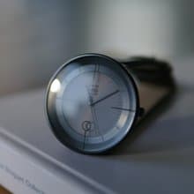 FLOATING 3829 光燦美學真皮皮革手錶 - 黑色