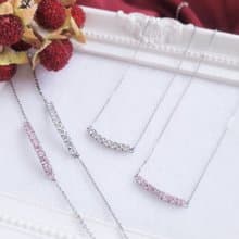 【優惠組】微笑瑪奇朵。經典排鑽//項鍊+手鍊//不怕水防過敏