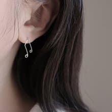 925純銀 小巧音符 高音符號 兩八分音符  耳環 免費送禮包裝