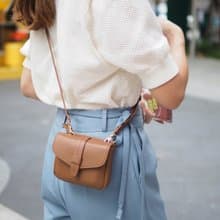 Khloe (Oak brown): Micro bag, Short wallet, Crossbody bag, Cow Leather wallet