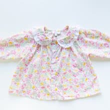 英國LIBERTY FABRICS女童Charlotte法式經典小圓領荷葉長袖襯衫