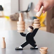 美國 Kikkerland 不要給服務員小費 疊疊樂木製平衡游戲 益智玩具