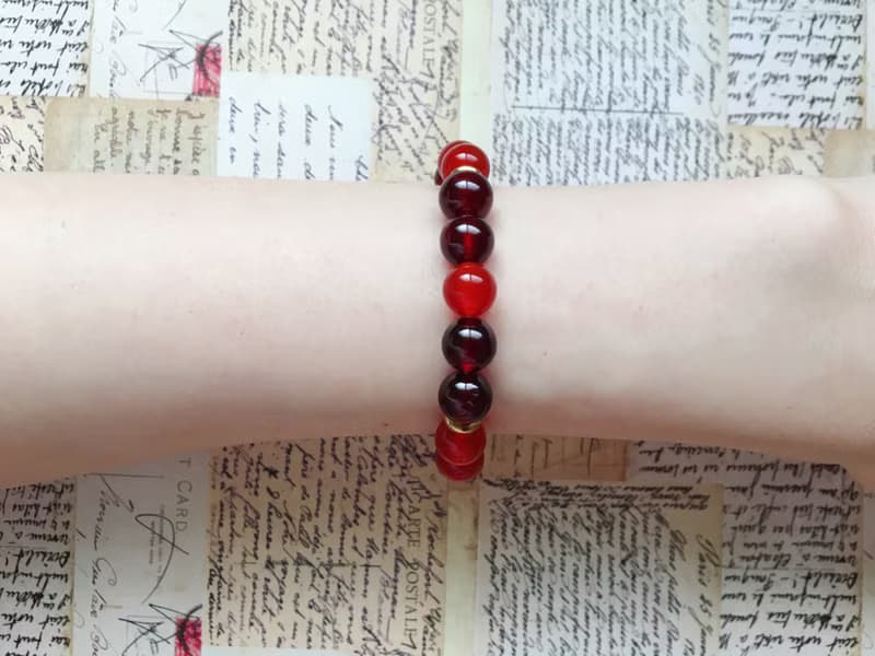 【夏日慶典】高品質石榴石 紅瑪瑙 黃銅 手鍊