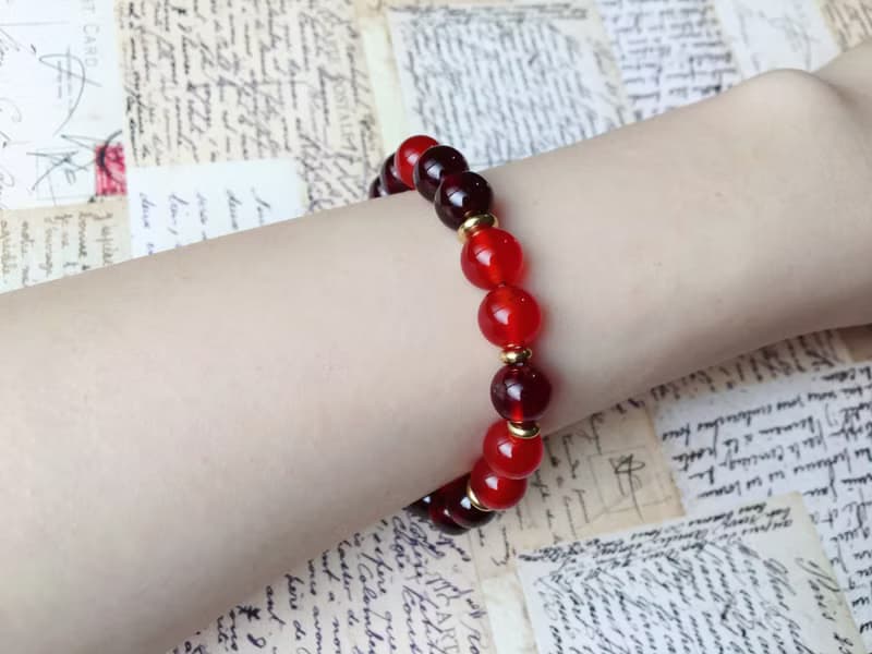 【夏日慶典】高品質石榴石 紅瑪瑙 黃銅 手鍊