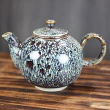 【送禮好物】240ml 岩雪 天目釉 圓滿茶壺 鶯歌名家葉敏祥作品