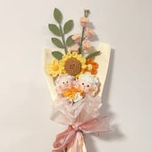 鈎針編織向日葵豬豬羊羊花花束
