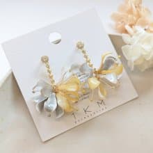 1KM盛開的朝陽•垂墜樹脂花苞耳環-2色