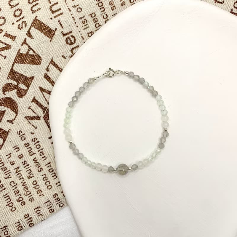 【漫步旅途】白玉髓 葡萄石 拉長石 水晶手鍊 手鍊 水晶手鏈 手鏈