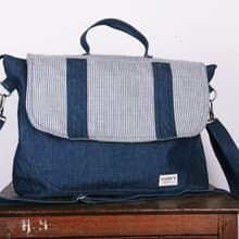 HARNS : 牛仔斜背包（深藍色）