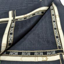 MCM Vintage Handkerchief Pocket Square Black Brown Gift for Him 19 x 18 inches