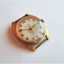 Vostok 17 jewels 2409 A  mechanism Soviet wind up mens wrist watch gold plated