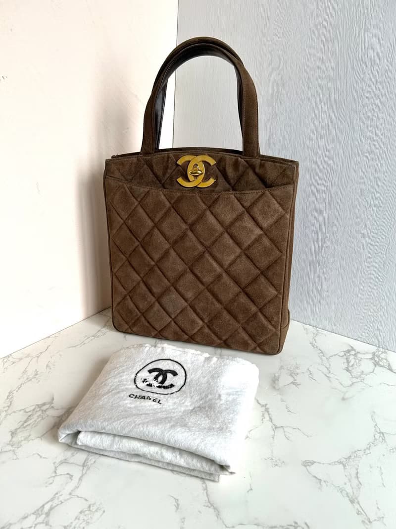 絕版中古包 Chanel咖啡金色旋轉扣凱莉包 手提包 古董包 二手包