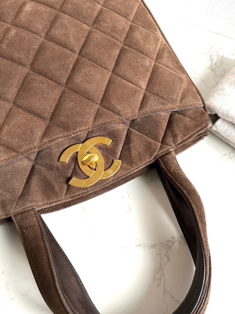 絕版中古包 Chanel咖啡金色旋轉扣凱莉包 手提包 古董包 二手包