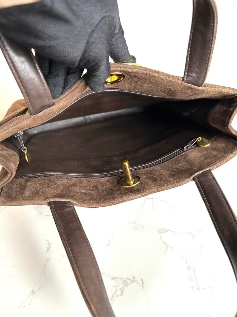 絕版中古包 Chanel咖啡金色旋轉扣凱莉包 手提包 古董包 二手包