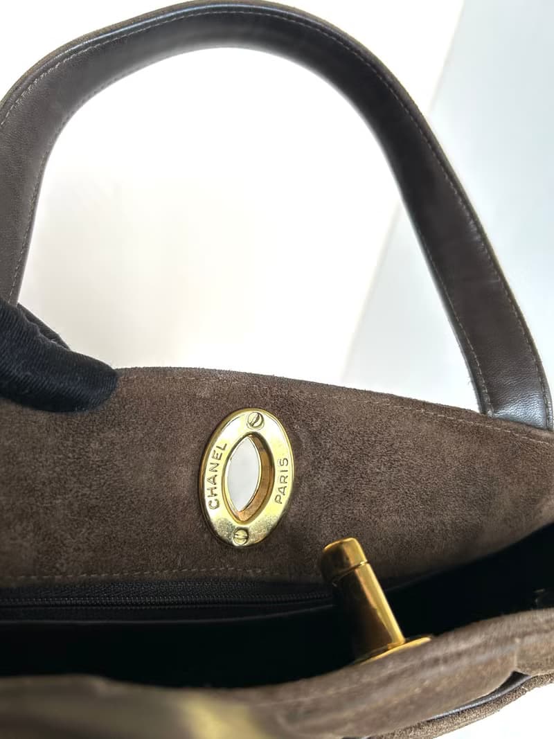 絕版中古包 Chanel咖啡金色旋轉扣凱莉包 手提包 古董包 二手包