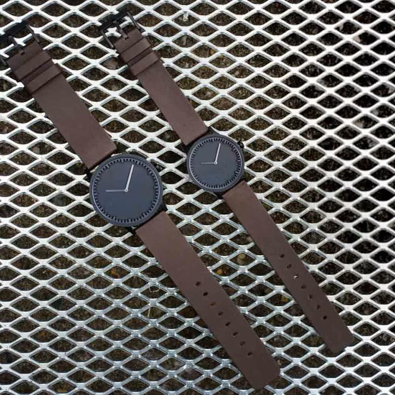 LEFF Amsterdam北歐工業齒輪設計真皮腕錶40mm 霧黑 棕色皮革錶帶
