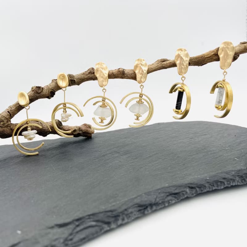 天然黑瑪瑙925純銀cc耳環 有型耳環 情人節禮物 天然石耳環