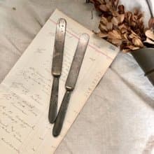 Vintage 美國早期鍍銀奶油刀2支組 擺設/拍攝用