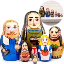 Russian Nesting Dolls 7 pcs - Russian Dolls for Thanksgiving Table Decorations