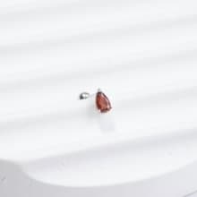 石榴石925純銀水滴爪鑲轉珠耳環