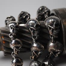 元堡製銀/手作銀飾/脊骨系列/手鍊/中骷髏手鍊/十一顆骷髏